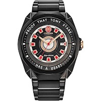 RELOJ CITIZEN ECO-DRIVE TONY STARK I LOVE YOU 3000, NEGRO, GRABADO Y LUMINOSO,